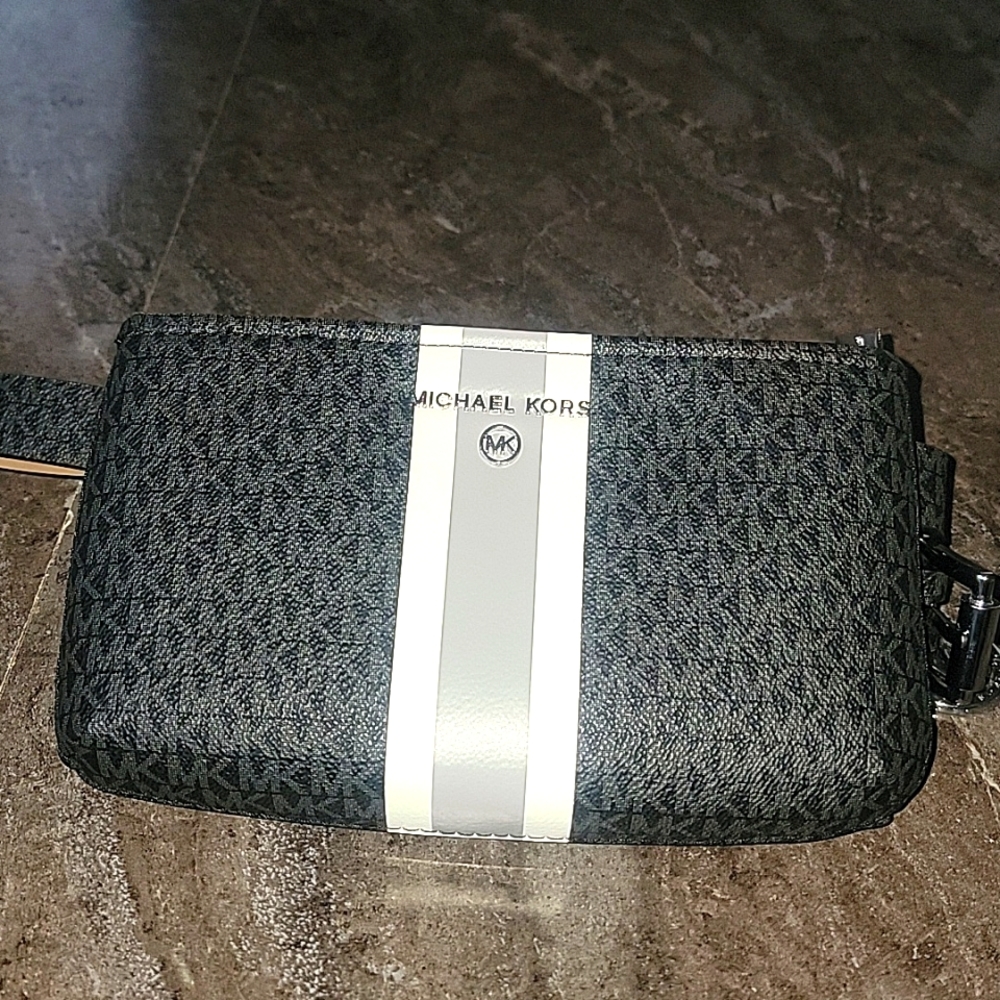 Michael kors black logo belt bag